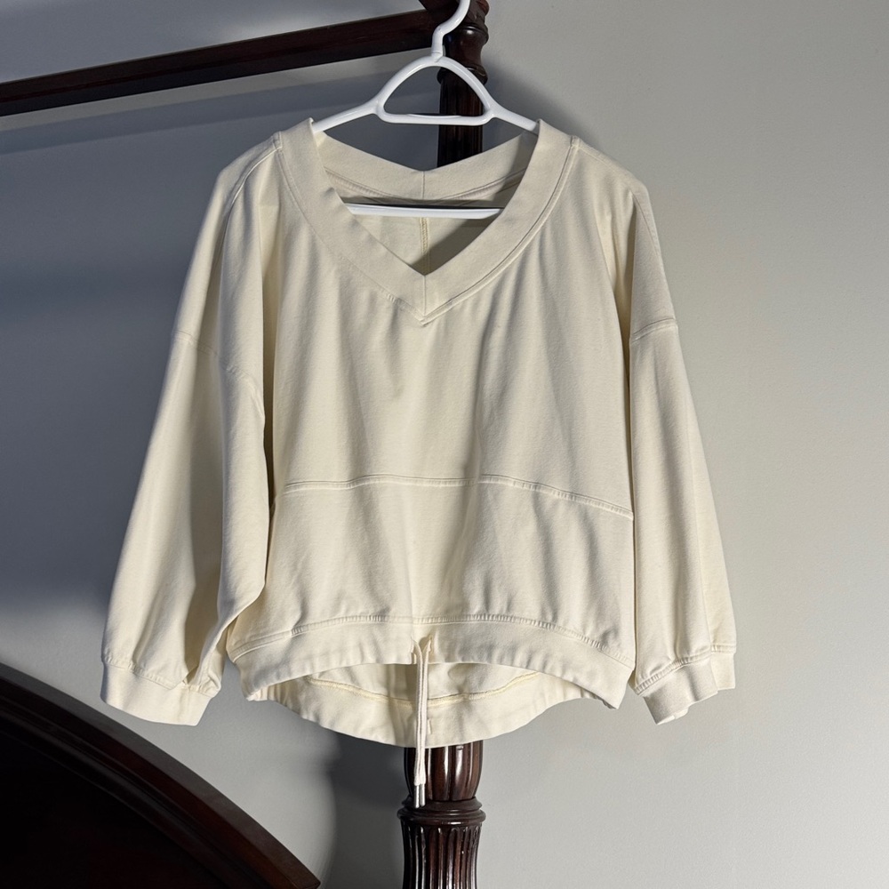 Lululemon Creamy yellow V-Neck sweatshirt